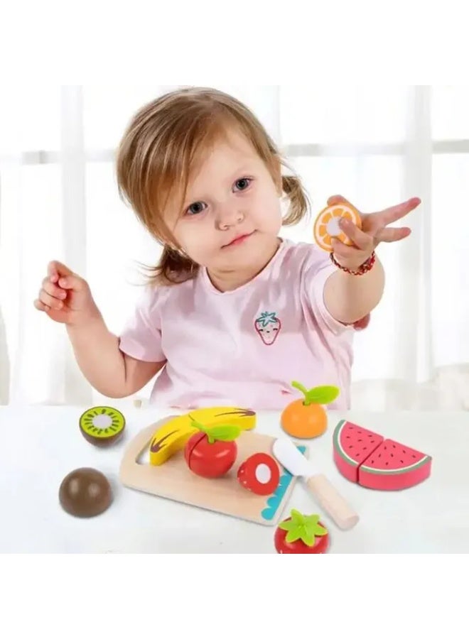 Tooky Toys Cutting Fruits Pretend Playset - Multicolor - 17 Pcs - Image 3